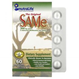 NutraLife, The Original SAMe (S-Adenosyl-L-Methionine), 200 мг, 60 таблеток, покрытых кишечнорастворимой оболочкой