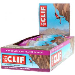 Clif Bar, Energy Bar, Chocolate Chip Peanut Crunch, 12 Bars, 2.4 oz (68 g) Each