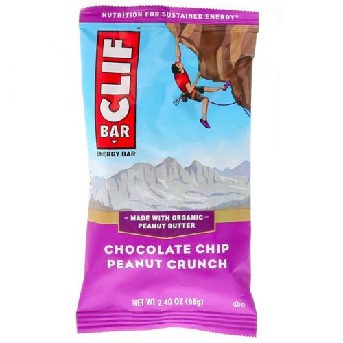 Clif Bar, Energy Bar, Chocolate Chip Peanut Crunch, 12 Bars, 2.4 oz (68 g) Each