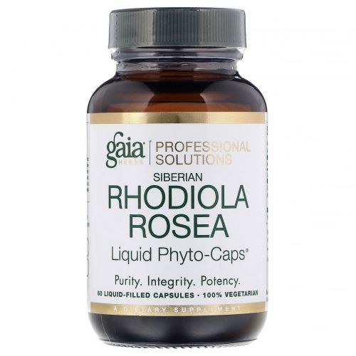 Gaia Herbs Professional Solutions, Родиола розовая, 60 капсул, заполненных жидкостью