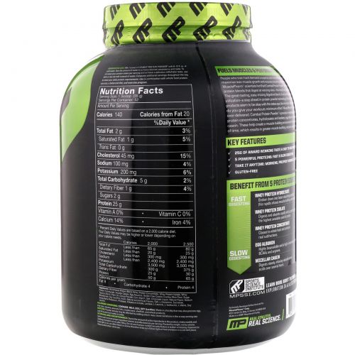 Muscle Pharm, Порошок Combat, повышенный период  усвоения белка, вкус печенья с кремом, 4 фунта (1814 гр)