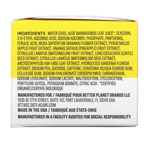 Acure, Brightening, Vitamin C Jelly Mask,  1 fl oz (30 ml)