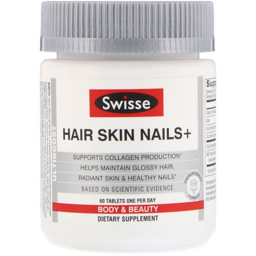 Swisse, Ultiboost, Hair Skin Nails+, 60 Tablets