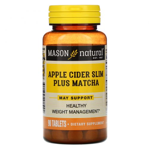 Mason Natural, Apple Cider Slim Plus Matcha, 90 Tablets