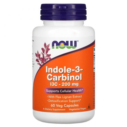 Now Foods, Индол-3-карбинол, 200 мг, 60 вегетерианских капсул