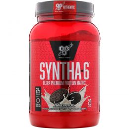 BSN, Syntha-6, питьевая смесь белкового порошка, печенье и сливки, 2,91 фунта (1,32 кг)