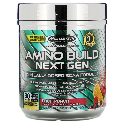 Muscletech, Performance Series, Amino Build, Next Gen, Fruit Punch, 9.83 oz (279 g)