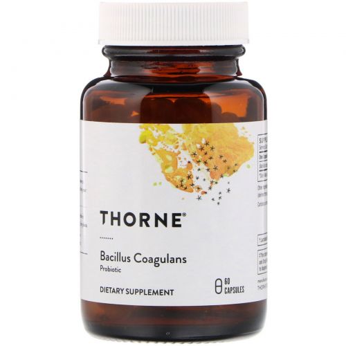 Thorne Research, Пробиотик Bacillus Coagulans, 60 вегетарианских капсул