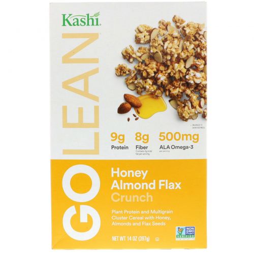 Kashi, GoLean Crunch! мед, миндаль, лен, 14 унций (397 г)