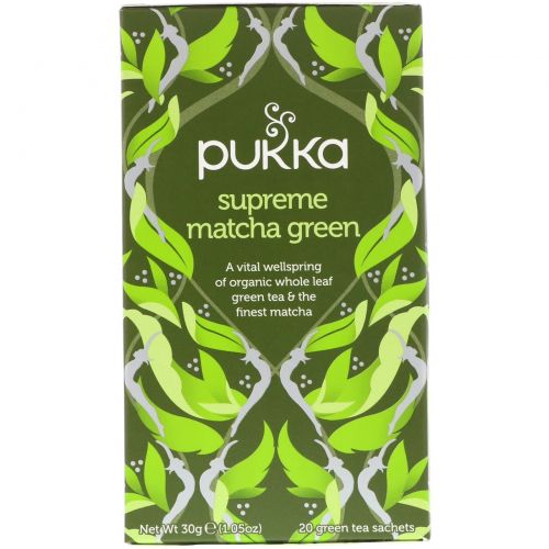 Pukka Herbs, Supreme Matcha Green, 20 Green Tea Sachets - 1.05 oz (30 g) Each