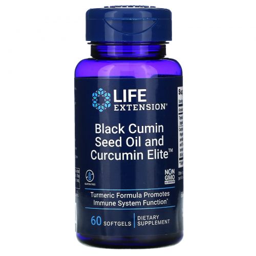 Life Extension, Black Cumin Seed Oil and Curcumin Elite Turmeric Extract, 60 Softgels