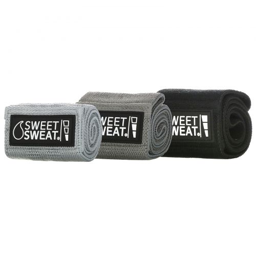 Sports Research, Sweet Sweat Hip Bands, Gray, 3 Bands