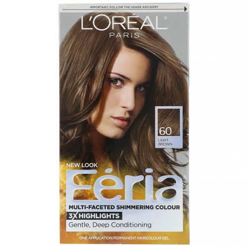 L'Oreal, Гель-краска Feria для многогранного мерцающего цвета волос, оттенок светло-коричневый, на 1 применение