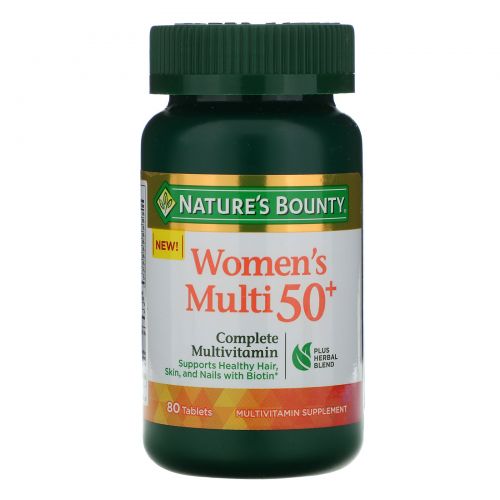 Nature's Bounty, Мультивитамин для женщин от 50 лет, полный комплекс мультивитаминов, 80 таблеток
