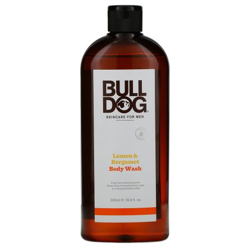 Bulldog Skincare For Men, Body Wash, Lemon & Bergamot, 16.9 fl oz (500 ml)