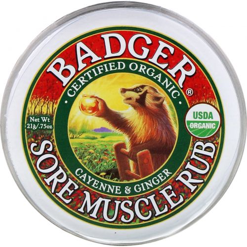 Badger Company, Крем от боли в мышцах, кайенский перец и имбирь, 21 г (0,75 унции)