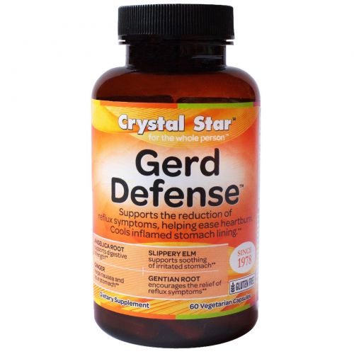 Crystal Star, GERD Defense, 60 вегетарианских капсул