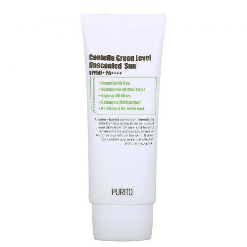 Purito, Centella Green Level, Unscented Sun, SPF 50+ PA++++, 2.0 fl oz (60 ml)