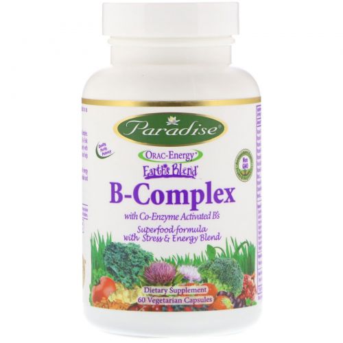 Paradise Herbs, B-complex with Co-Enzyme Activated B's, 60 Vegetarian Capsules