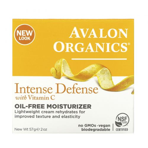 Avalon Organics, Интенсивная защита с витамином С, увлажнитель без масла, 2 унции (57 г)