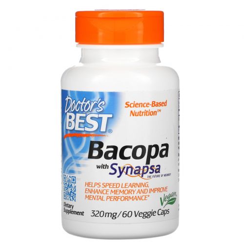 Doctor's Best, Бакопа с Синапсой, 320 мг, 60 Растительных Капсул