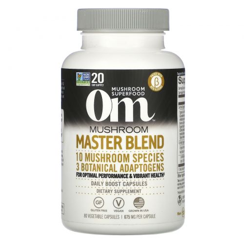 Om Mushrooms, Mushroom Master Blend, 675 mg, 80 Vegetable Capsules