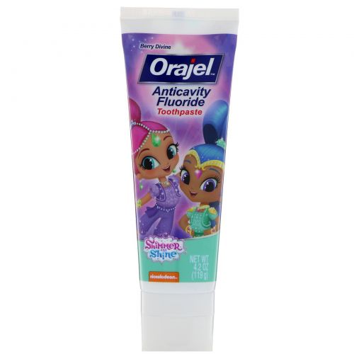 Orajel, Shimmer & Shine Anticavity Fluoride Toothpaste, Berry Divine, 4.2 oz (119 g)