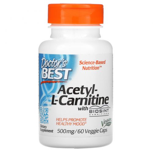 Doctor's Best, Best Acetyl-L-Carnitine HCl, 588 мг, 60 вегетарианских капсул