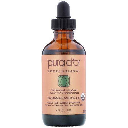 Pura D'or, Professional, Organic Castor Oil, 4 fl oz (118 ml)