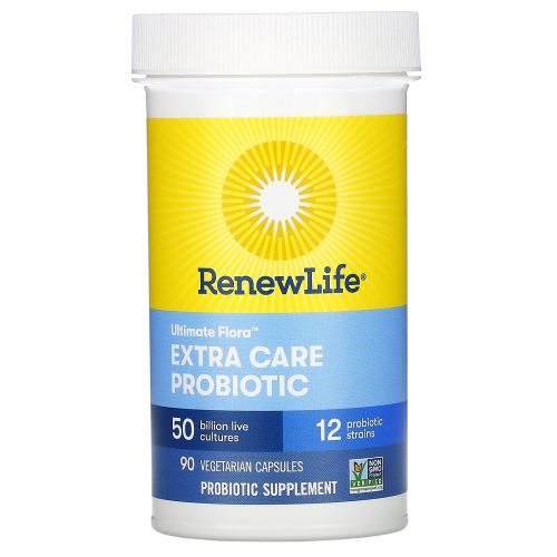 Renew Life, Extra Care, Ultimate Flora Probiotic, 50 Billion Live Cultures, 90 Vegetarian Capsules