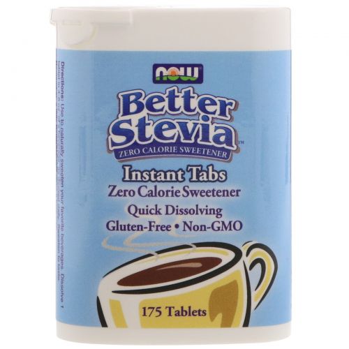 Now Foods, Стевия (Better Stevia), Подсластитель без калорий в растворимых таблетках, 175 таблеток