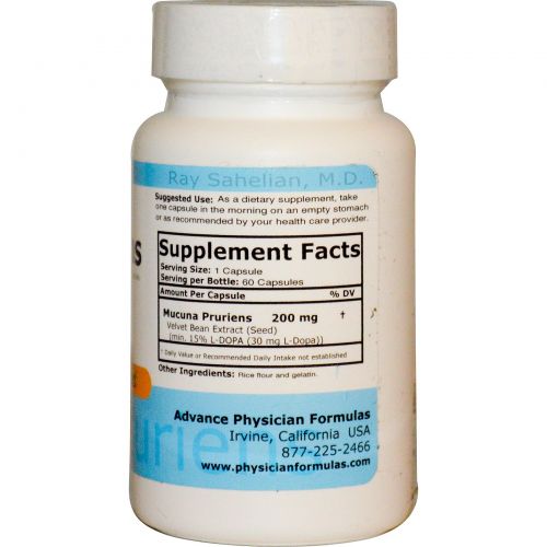 Advance Physician Formulas, Inc., Мукуна жгучая, 200 мг, 60 капсул