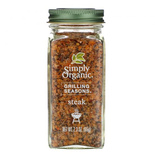 Simply Organic, Grilling Seasons, Steak, Organic,  2.3 oz (65 g)