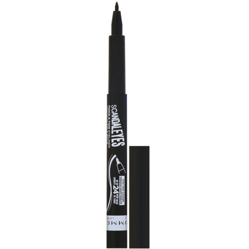 Rimmel London, Подводка для глаз Scandaleyes Thick & Thin, оттенок 001 Черный, 1,1 мл