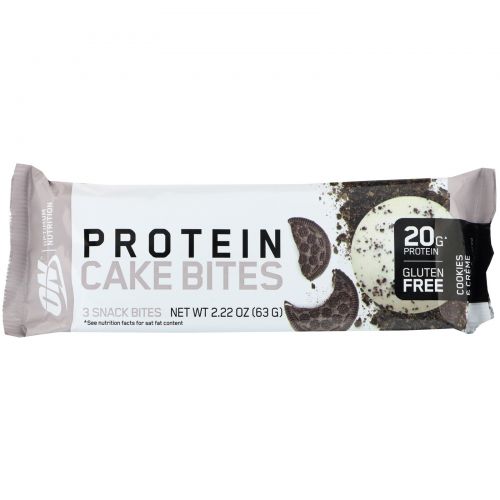 Optimum Nutrition, Protein Cake Bites, Cookies & Creme, 9 Bars, 2.22 oz (63 g) Each