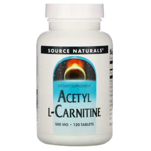 Source Naturals, Ацетил L-карнитин,  500 мг, 120 таблеток