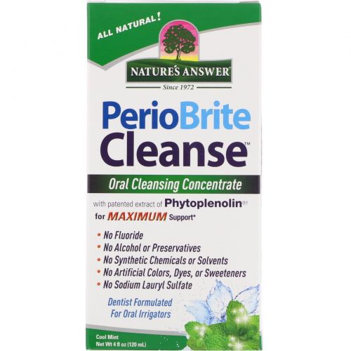 Nature's Answer, PerioCleanse, концентрат для очистки ротовой полости, освежающая прохладная мята, 4 жидких унции (120 мл)