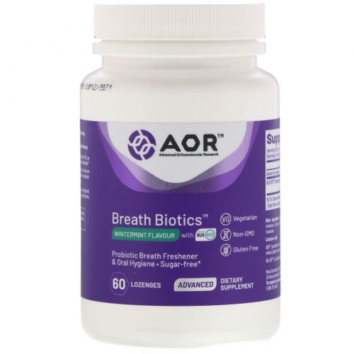 Advanced Orthomolecular Research AOR, Breath ProBiotic, 60 Lozenges