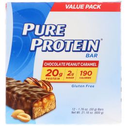 Pure Protein, Pure Protein Bar, Chocolate Peanut Caramel, 12 Bars, 1.76 oz (50 g)