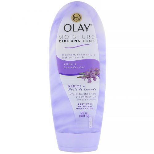 Olay, Moisture Ribbons Plus, гель для душа, масла ши + лаванды, 532 мл (18 жидк. унций)