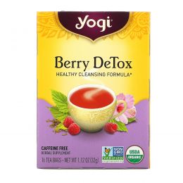 Yogi Tea, Berry DeTox, Без кофеина, 16 чайных пакетиков, 1.12 унций (32 г)