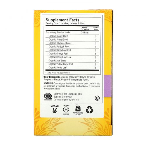 Yogi Tea, Berry DeTox, Без кофеина, 16 чайных пакетиков, 1.12 унций (32 г)