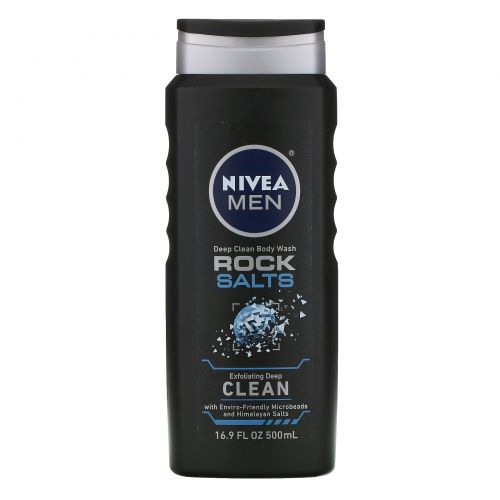 Nivea, Men, Deep Clean Body Wash, Rock Salts, 16.9 fl oz (500 ml)