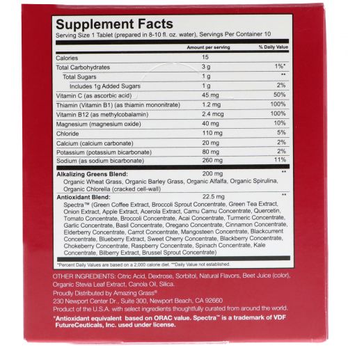 Amazing Grass, Green Superfood, Effervescent Greens Hydrate, Strawberry Lemonade Flavor, 6 Tubes, 10 Tablets Each