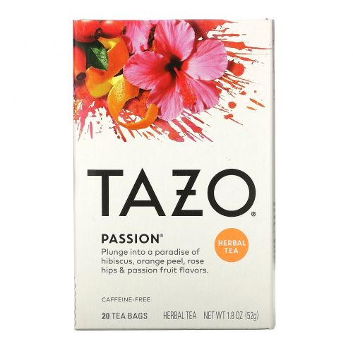 Tazo Teas, Травяной чай без кофеина «Взрыв чувств», 20 фильтр-пакетиков, 1,8 унции (52 г)