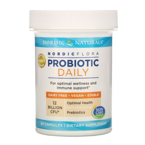 Nordic Naturals, Nordic Flora Probiotic Daily, пробиотики для ежедневного применения, 60 капсул