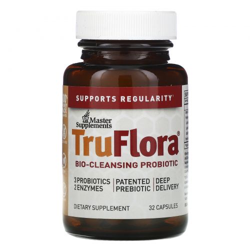 Master Supplements, TruFlora, пробиотики и ферменты, 32 вегетарианских капсулы