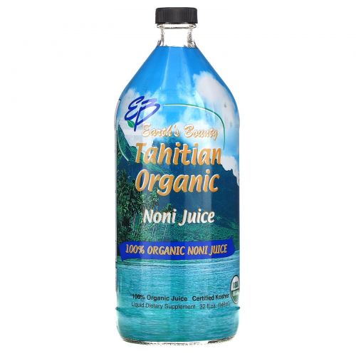 Earth's Bounty, Натуральный таитянский сок нони (Tahitian Organic Noni Juice), 32 жидких унций (946 мл)