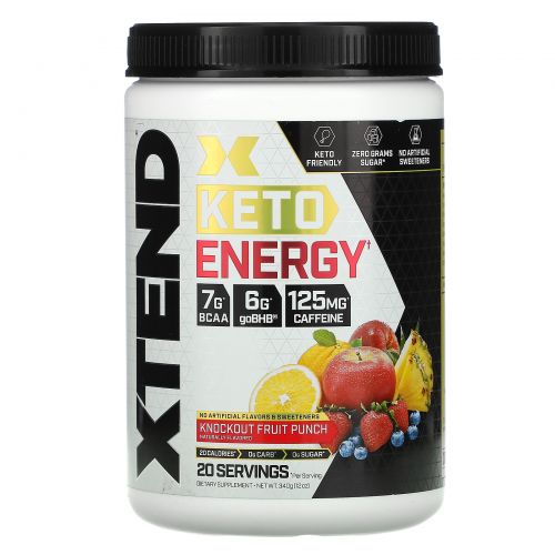 Scivation, Xtend, Keto Energy, Knockout Fruit Punch, 12 oz (340 g)