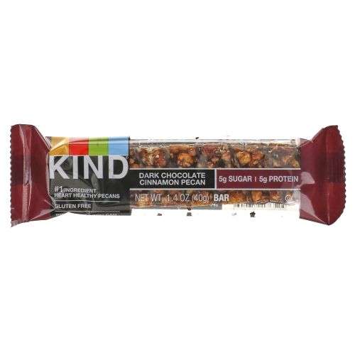 KIND Bars, "Орехи со специями", с темным шоколадом, корицей и пеканом, 12 батончиков, 1.4 унций (40 г)